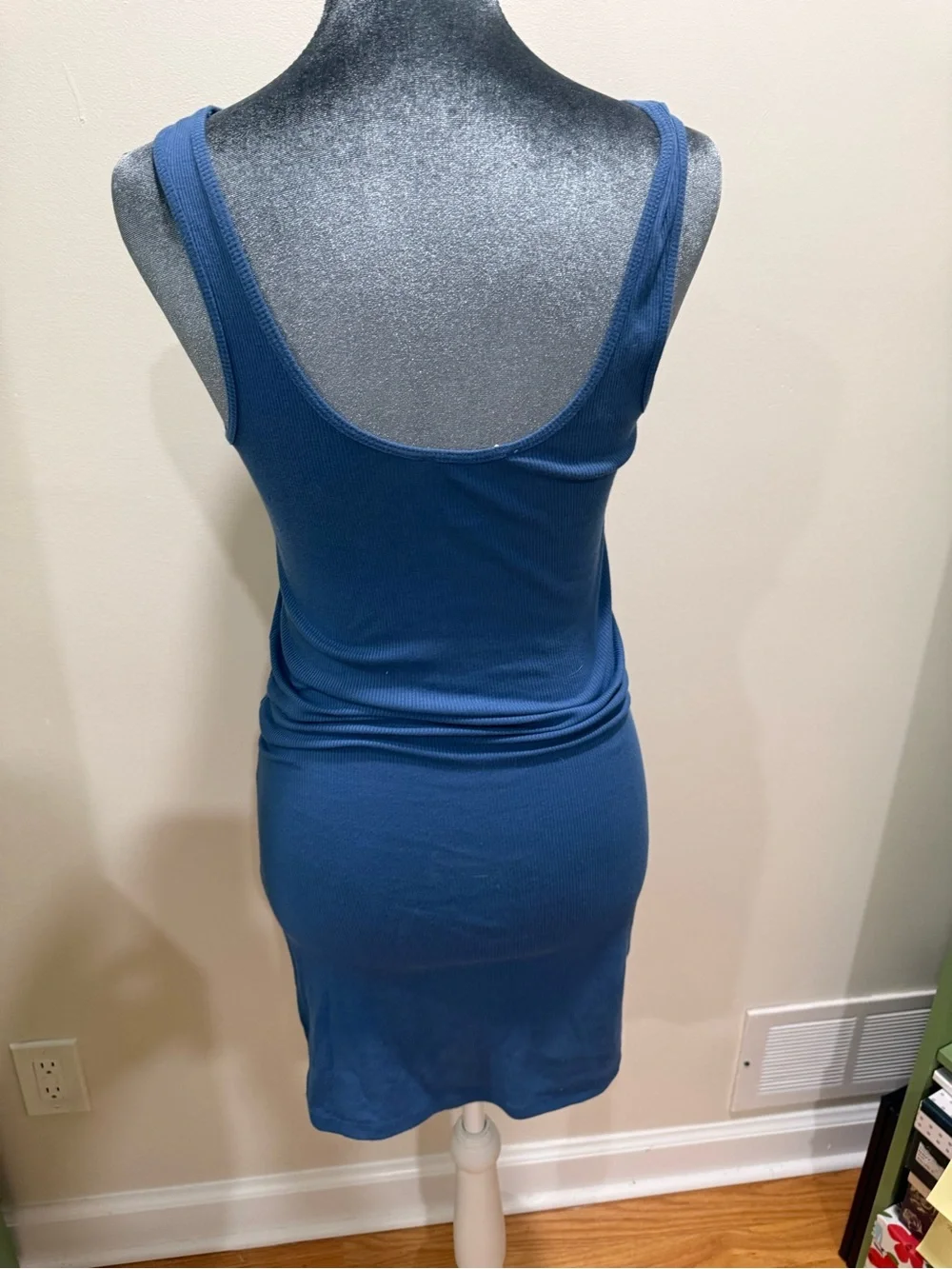 Double Zero Blue Ribbed Tank Dress - Picture 8 of 13